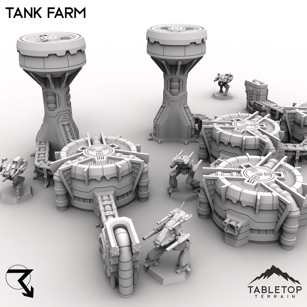 HEXTECH Tank Farm - Industrial Fluidworks – Fortress Miniatures and Games