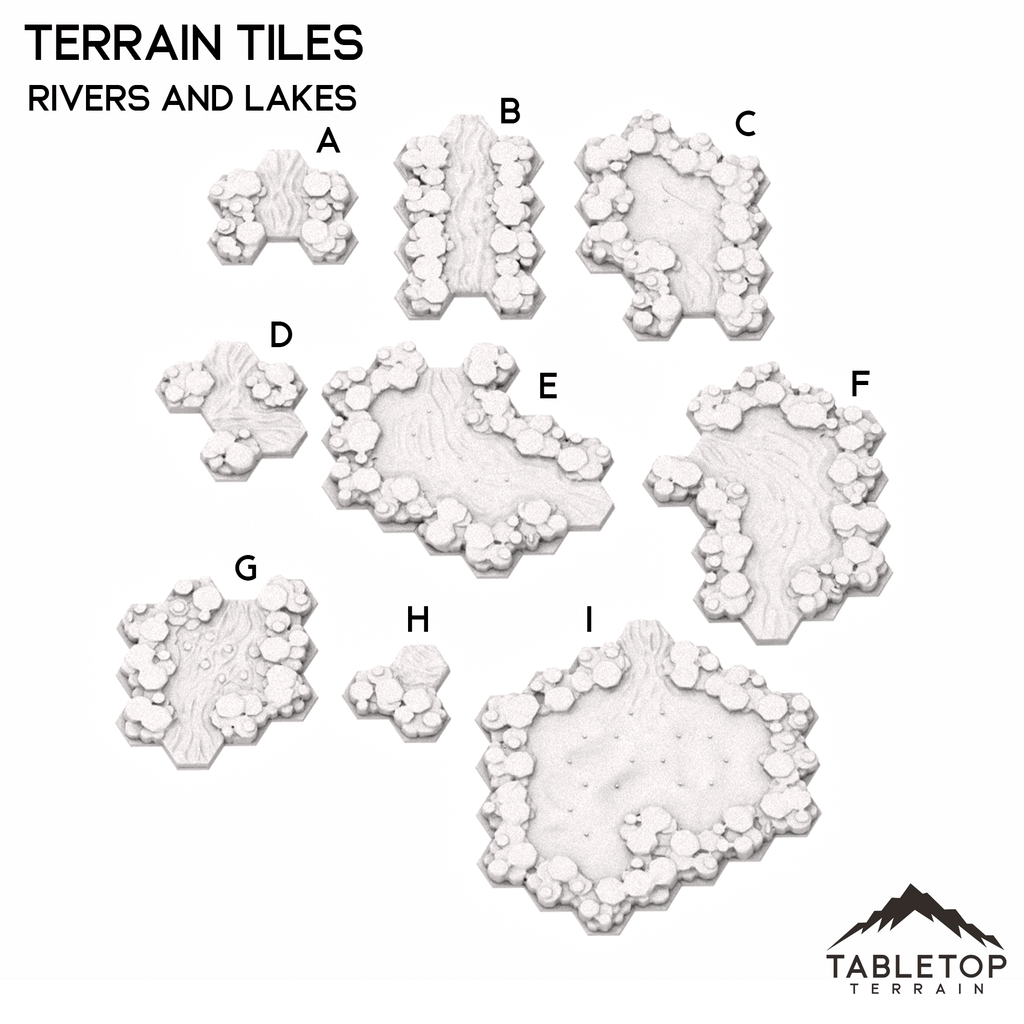 HEXTECH Rivers and Lakes Terrain Tiles - 6mm – Fortress Miniatures and ...