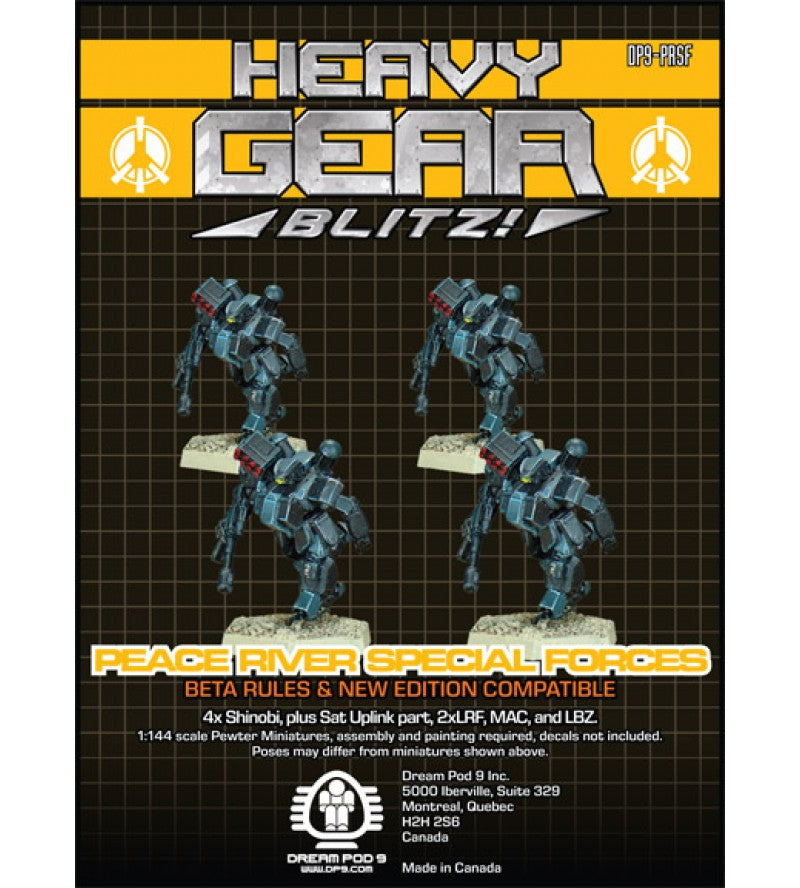 heavy gear 4th edition Peace River Special Forces Squad (4 Minis: 4x Shinobi)