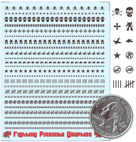 Double Kill Sticker Kill Markers (Black) Decals – Fortress Miniatures and Games